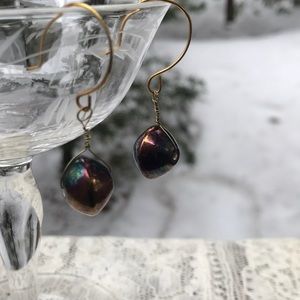 SALE! 3/$18 Iridescent bronze & gold wire dangles